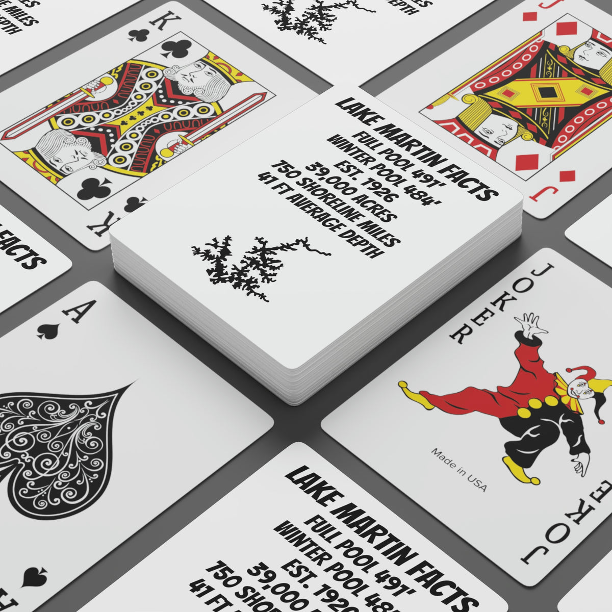 Lake Martin Facts Poker Cards - Market George