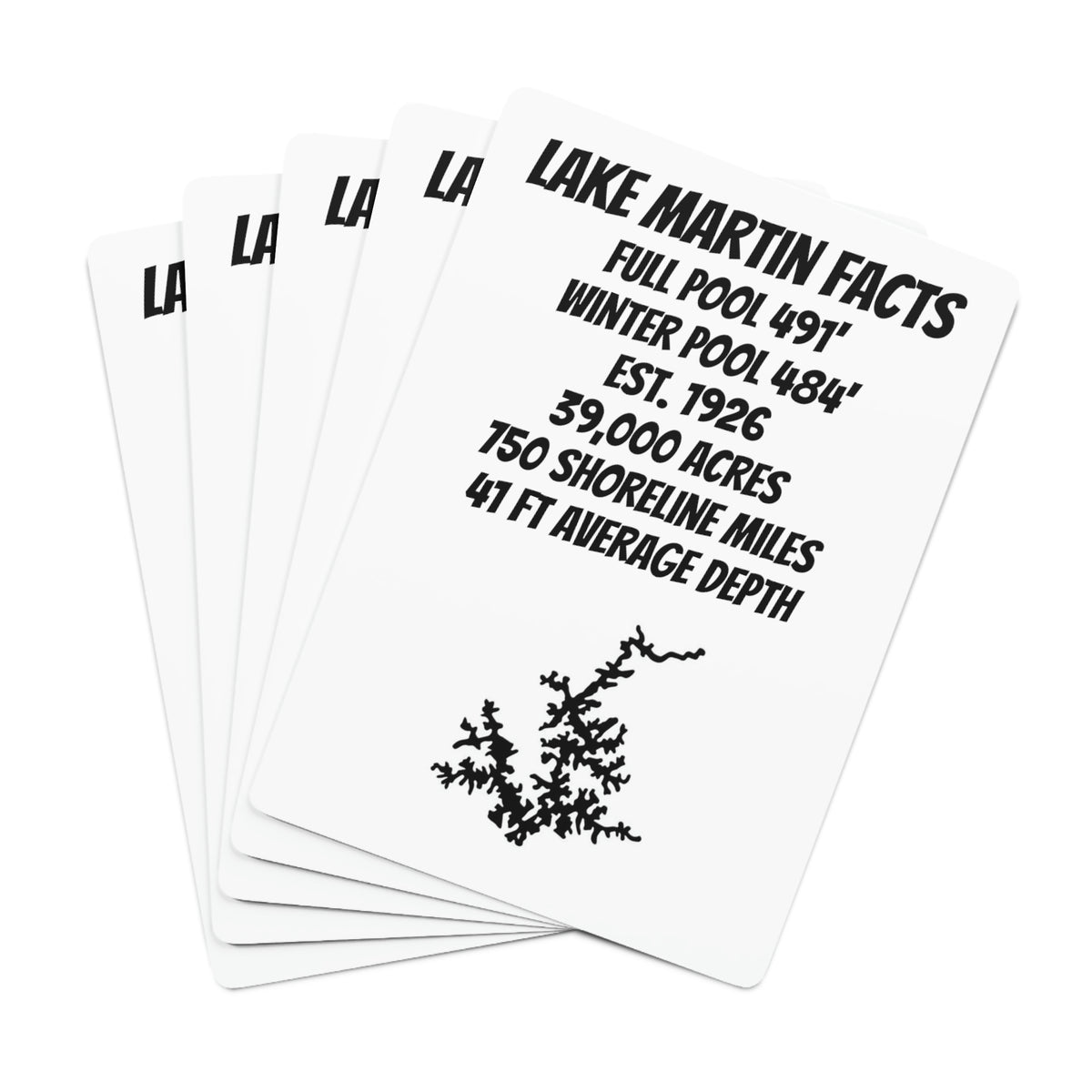 Lake Martin Facts Poker Cards - Market George