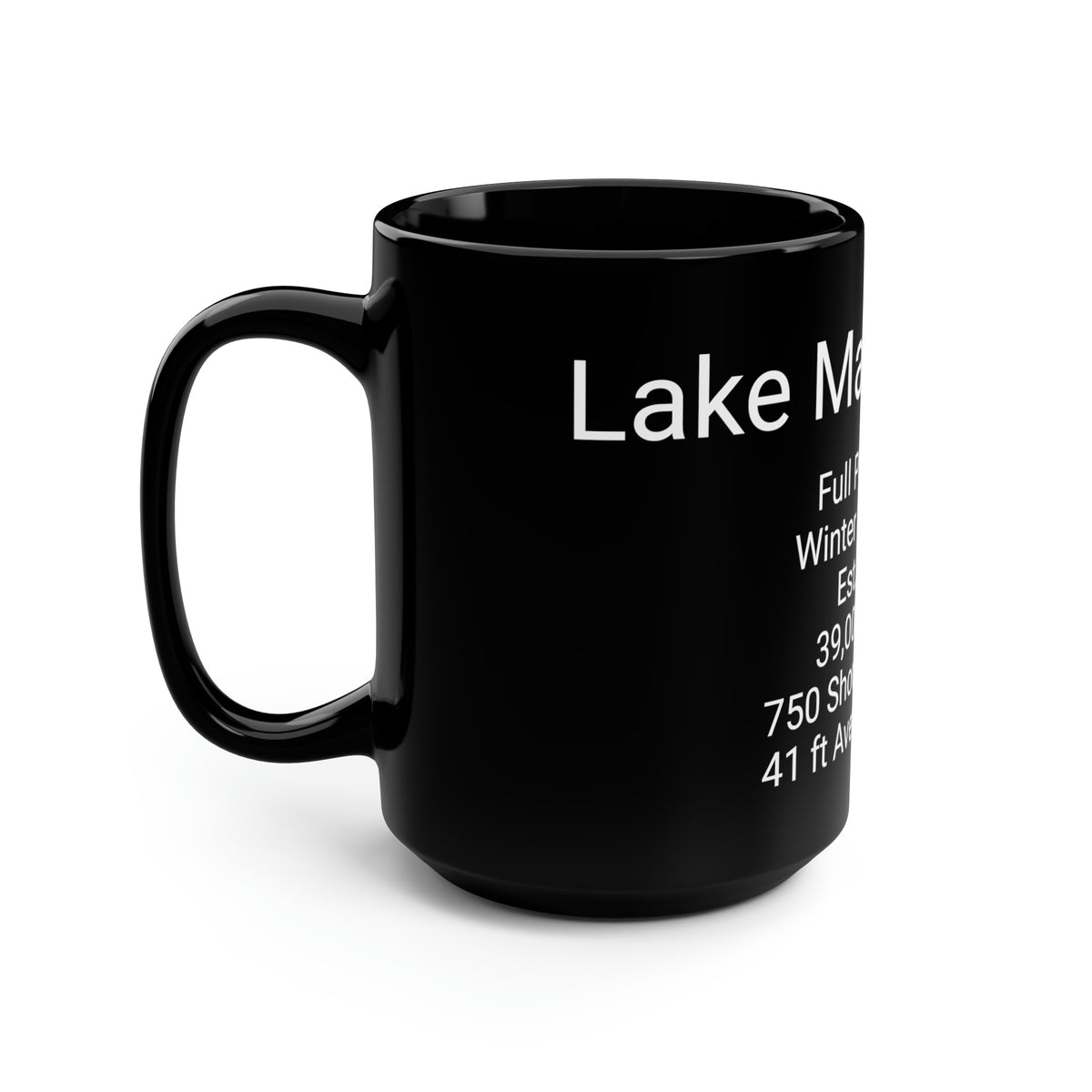 Lake Martin Facts Black Mug, 15oz - Market George